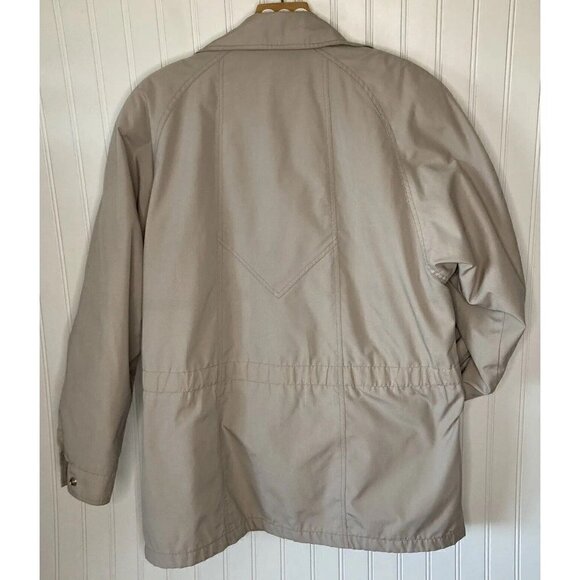 London Fog Womens 10 Reg Zip Snap Front Removable Liner Khaki Tan Car Coat - Picture 2 of 15